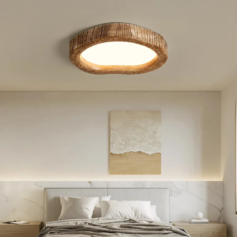 Tree-Trunk Ceiling Lamp – Rustic Wood-Effect Pendant Light