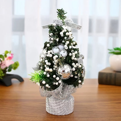 Set of 3 decorated mini tabletop Christmas trees