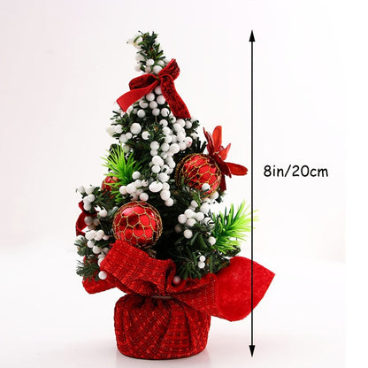 Set of 3 decorated mini tabletop Christmas trees