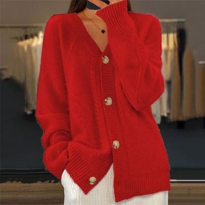 Women's Knit Cardigan – Cosy Long-Sleeve Soft Cardigan