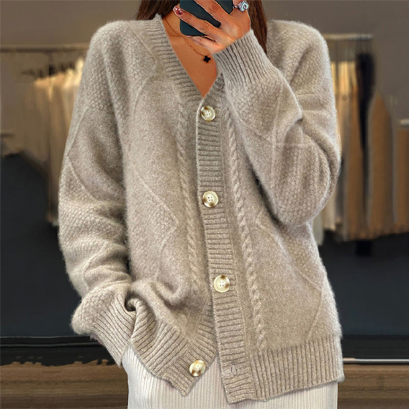 Women's Knit Cardigan – Cosy Long-Sleeve Soft Cardigan