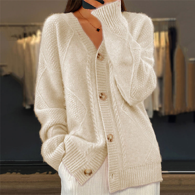 Women's Knit Cardigan – Cosy Long-Sleeve Soft Cardigan