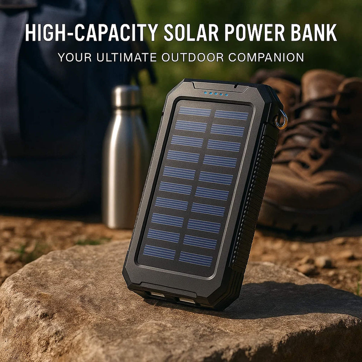 20000mAh solar power bank with LED torch