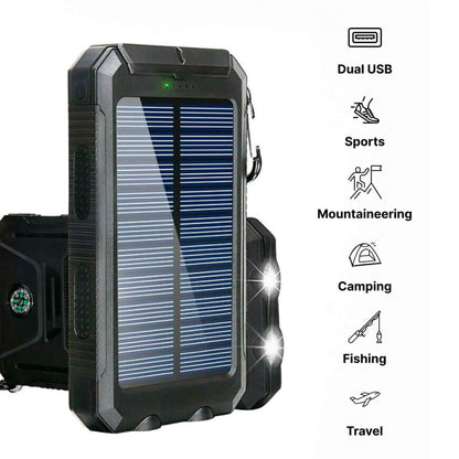 20000mAh solar power bank with LED torch