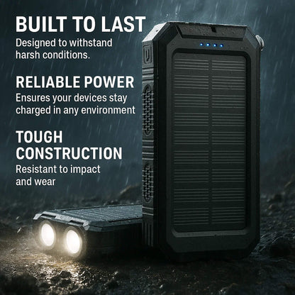 20000mAh solar power bank with LED torch