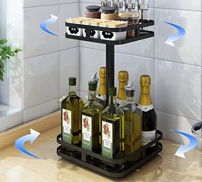 360-degree rotating height-adjustable storage rack