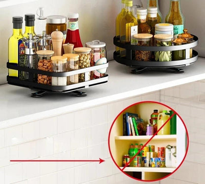 360-degree rotating height-adjustable storage rack