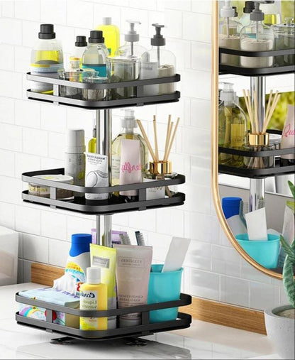 Rotating Storage Rack – 360° Height-Adjustable Kitchen Organiser