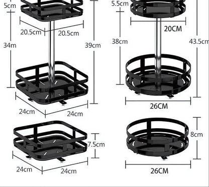 360-degree rotating height-adjustable storage rack
