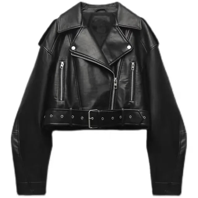 Women's cropped biker jacket