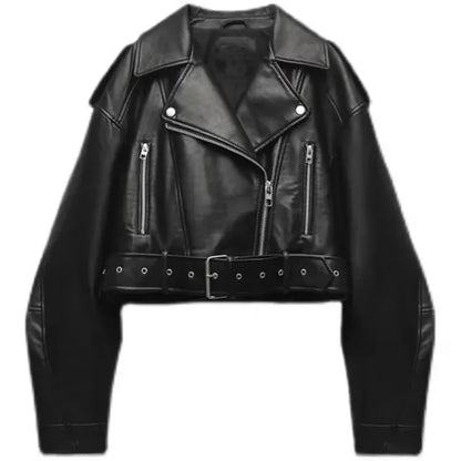 Women's cropped biker jacket