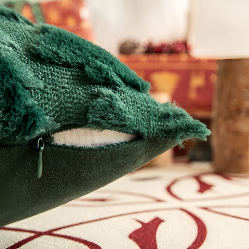 Plush Christmas tree textured cushion cover