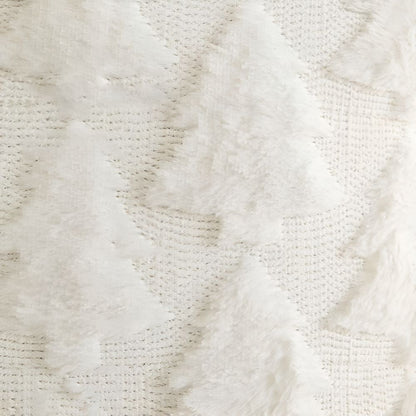 Plush Christmas tree textured cushion cover