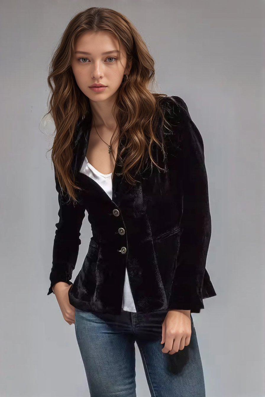 Women's slim-fit single-button tailored blazer