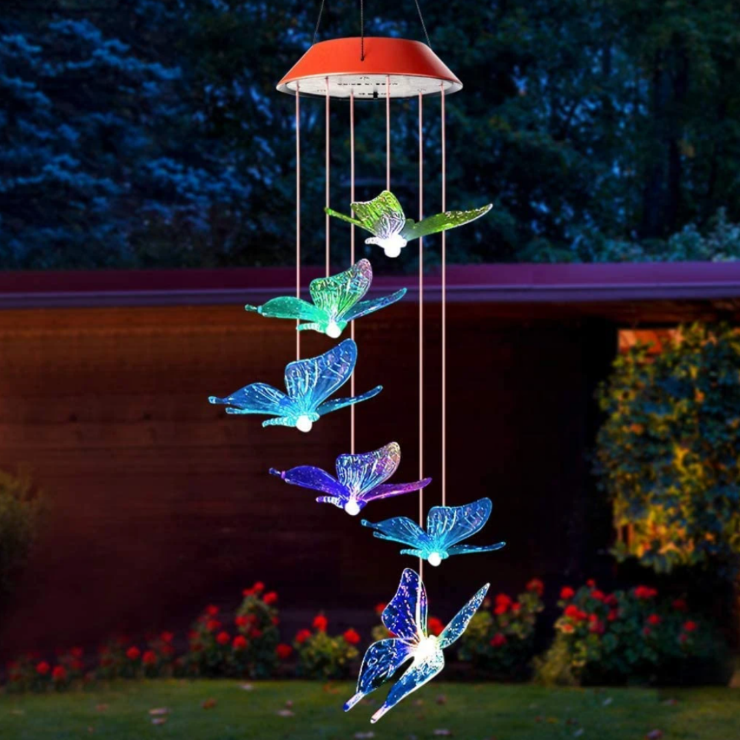 Solar Butterfly Wind Spinner – Colourful LED Garden Light