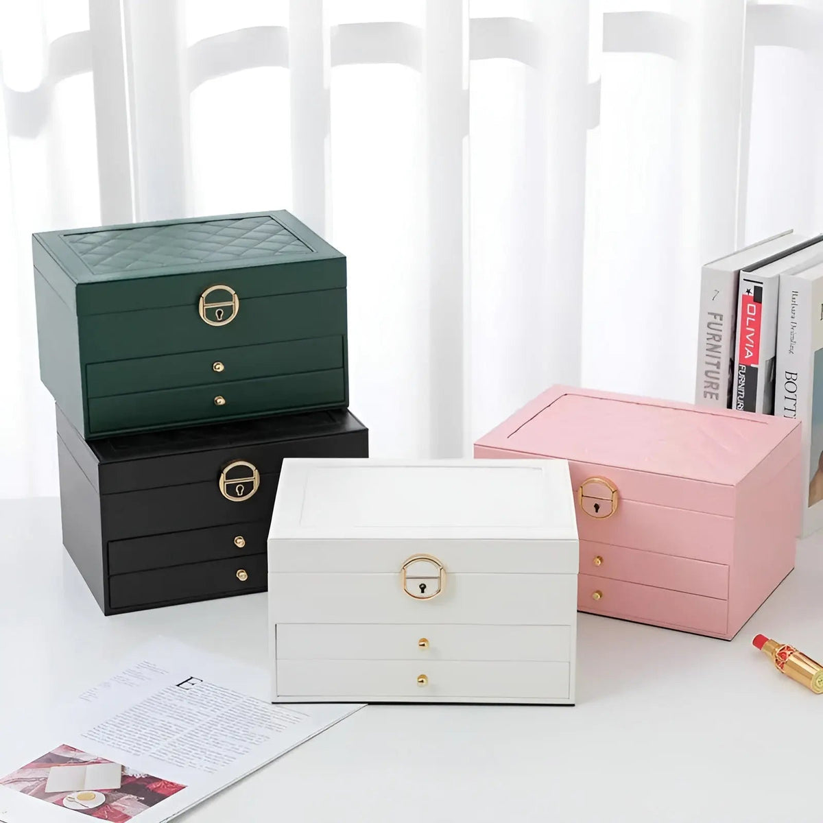 Multi-Layer Jewellery Box – Stylish Faux Leather Organiser