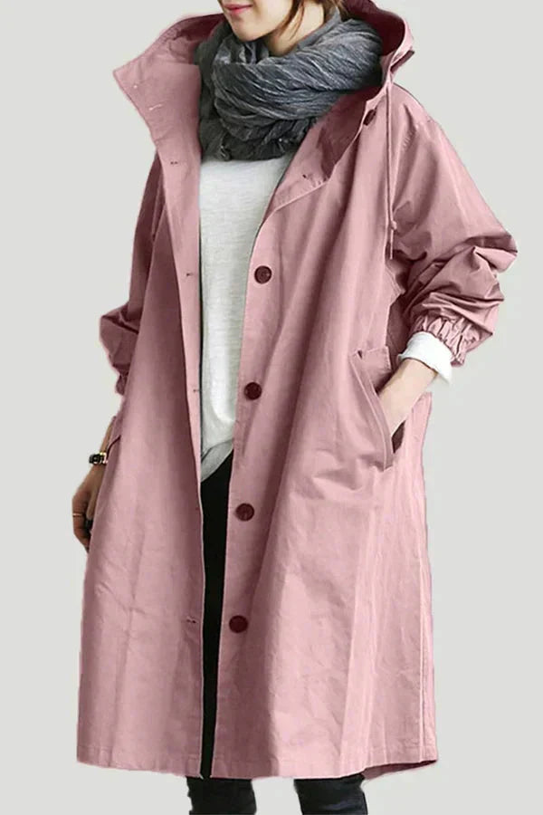 Women's urban hooded raincoat back