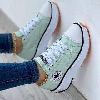 Orthopaedic Canvas Trainers for Women, Cushioned Comfort Sneakers with Arch Support