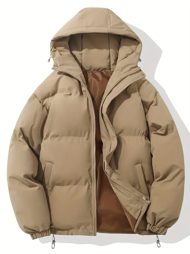 Men's Hooded Jacket – Classic Warm Padded Jacket