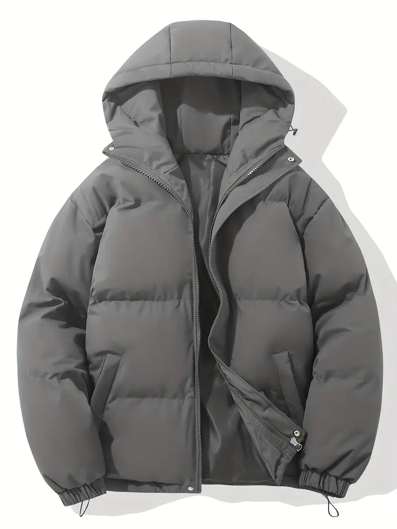 Men's Hooded Jacket – Classic Warm Padded Jacket