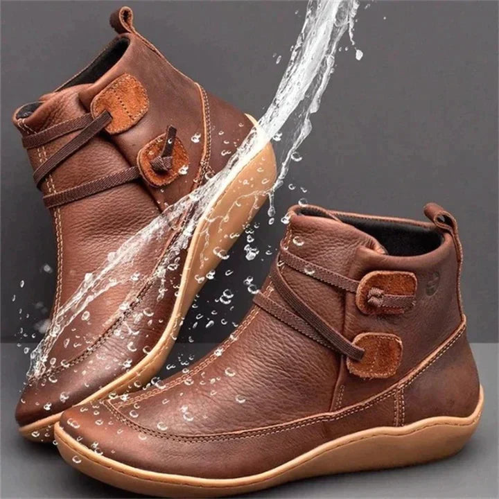 Women's comfort ankle boots - brown