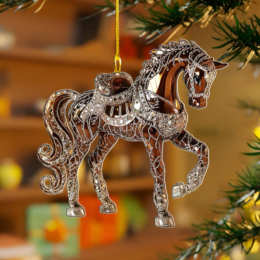 Acrylic horse Christmas hanging ornament