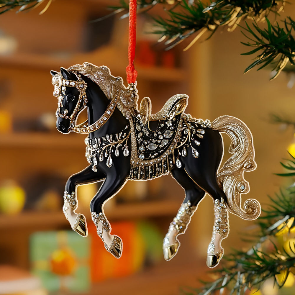 Acrylic horse Christmas hanging ornament