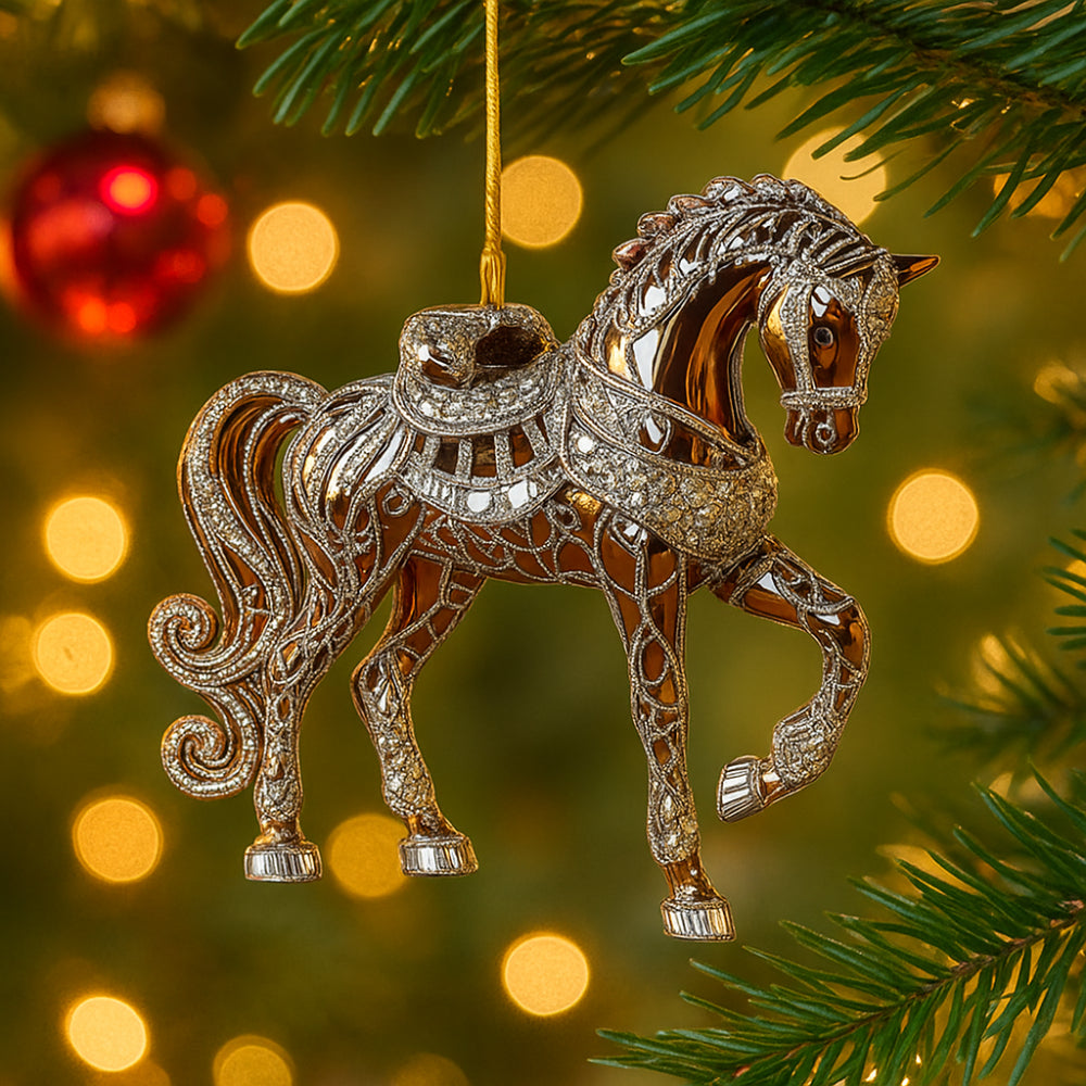 Acrylic horse Christmas hanging ornament