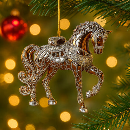 Acrylic horse Christmas hanging ornament