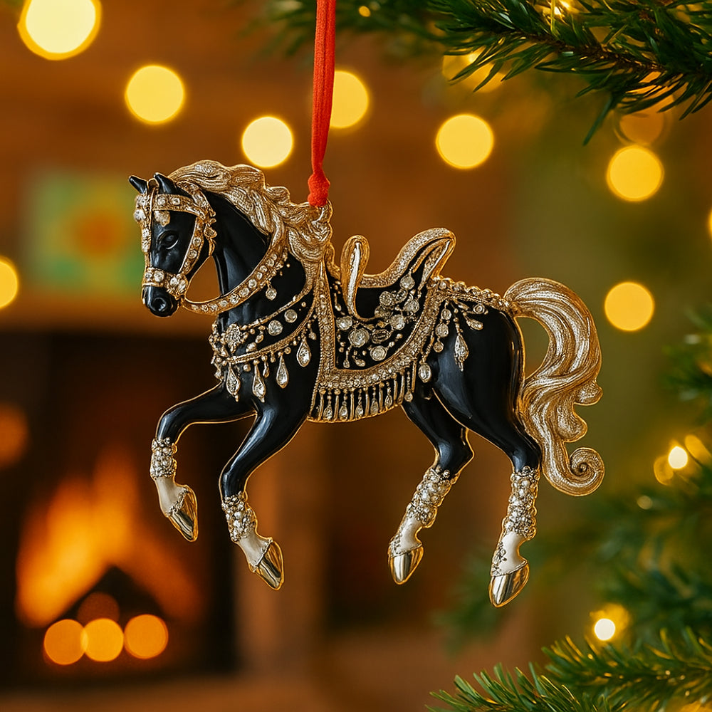 Acrylic horse Christmas hanging ornament