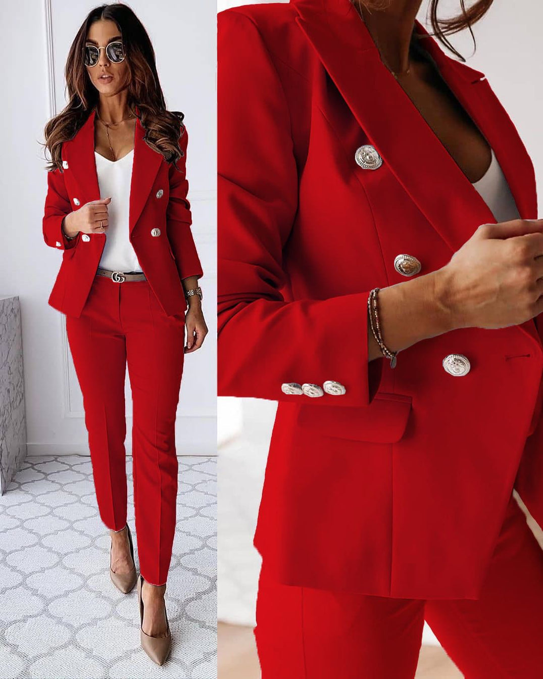 Women's tailored trouser suit set