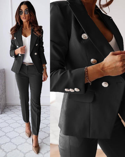 Two-Piece Suit Set – Tailored Blazer & Trousers