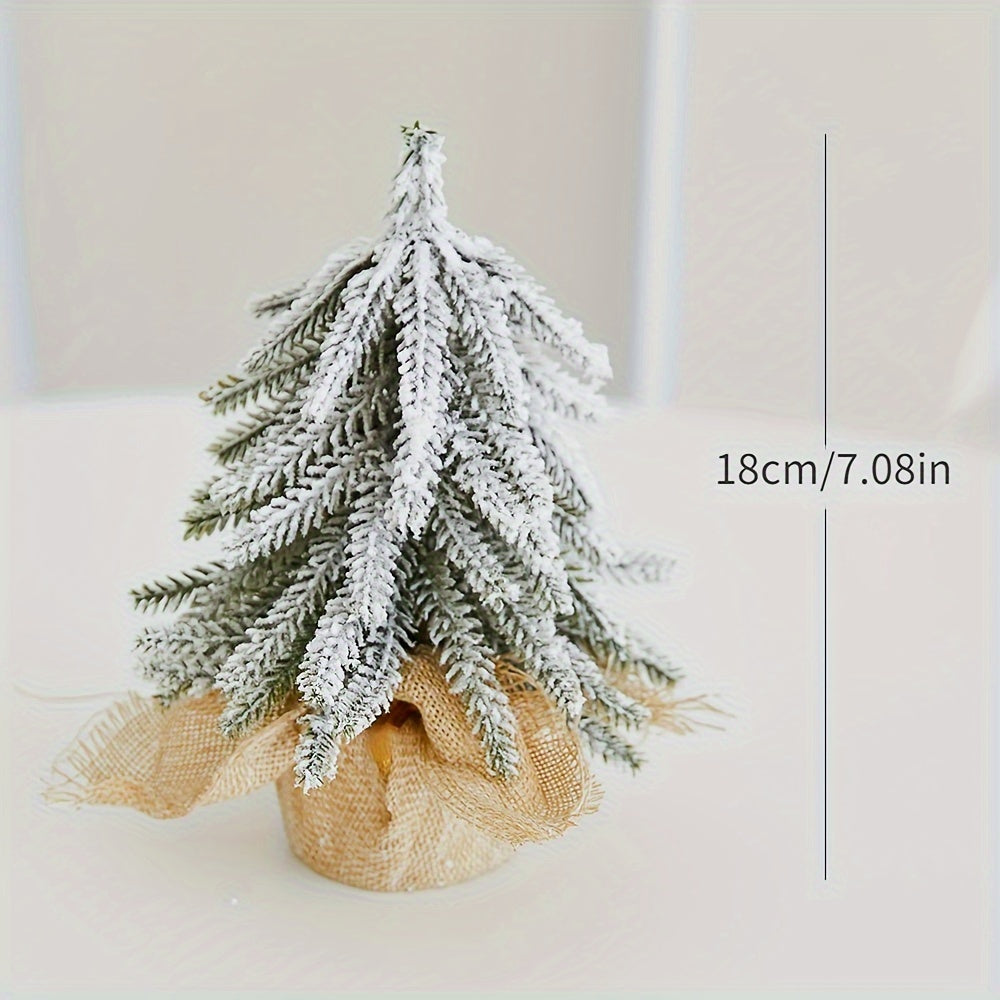 Snowy mini tabletop Christmas tree 18cm