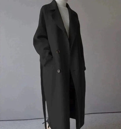 Women's double-breasted wool coat - detail