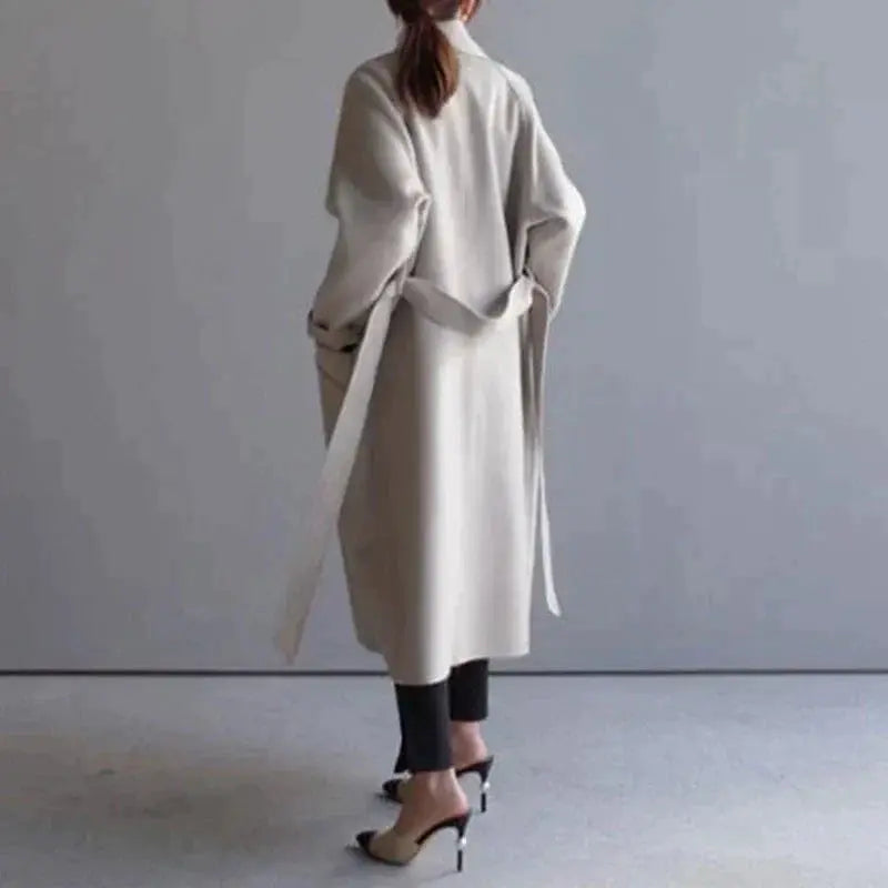 Women's classic long wool overcoat