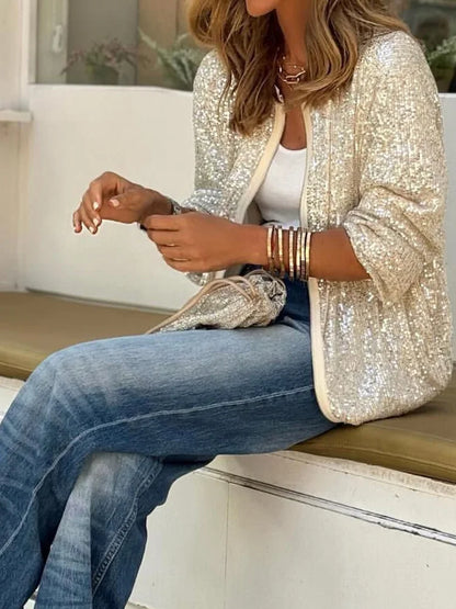 Women's sequin zip jacket - side