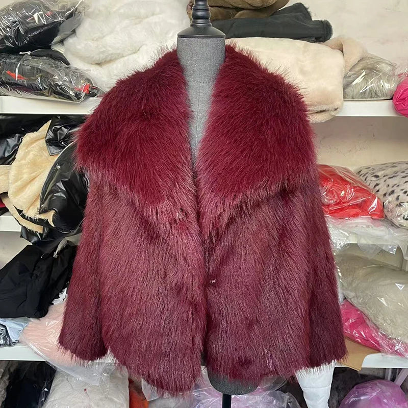 Women's Faux Fur Jacket – Cosy Short Fluffy Winter Jacket