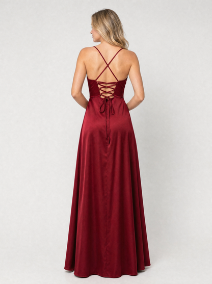 Women's elegant cowl neck evening dress