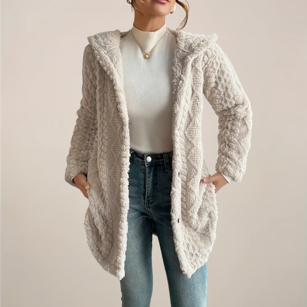 Women's loose open-front knit spring cardigan