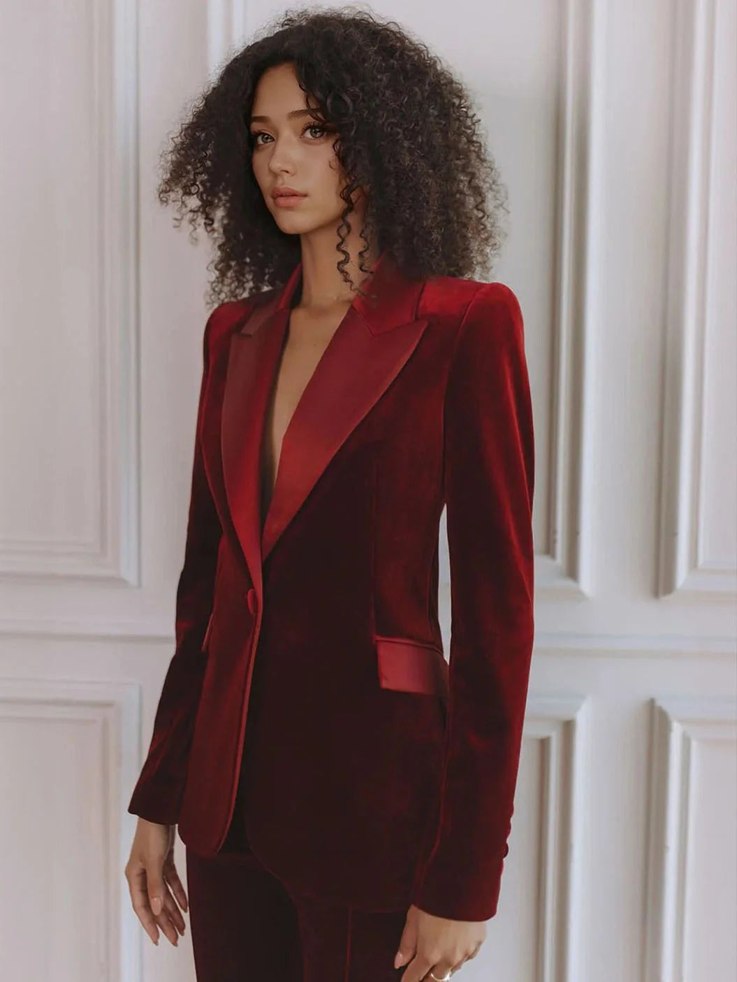 Women's Blazer & Trouser Co-Ord – Flared Two-Piece Workwear Set