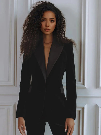 Women's Blazer & Trouser Co-Ord – Flared Two-Piece Workwear Set