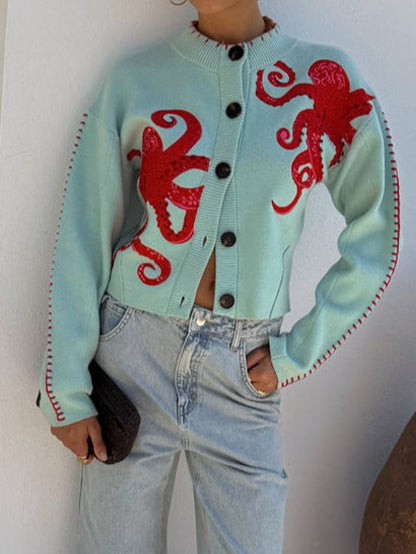 Women's novelty knit cardigan
