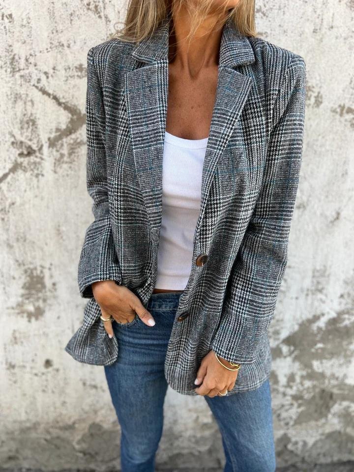 Women's smart plaid blazer