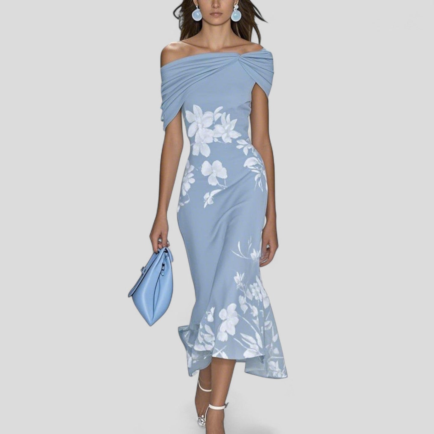 Women's relaxed-fit printed midi dress