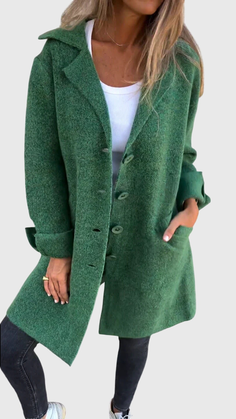 Women's Button Blazer – Tailored Elegant Wool-Blend Blazer