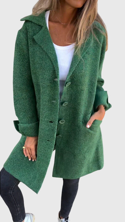 Women's Button Blazer – Tailored Elegant Wool-Blend Blazer