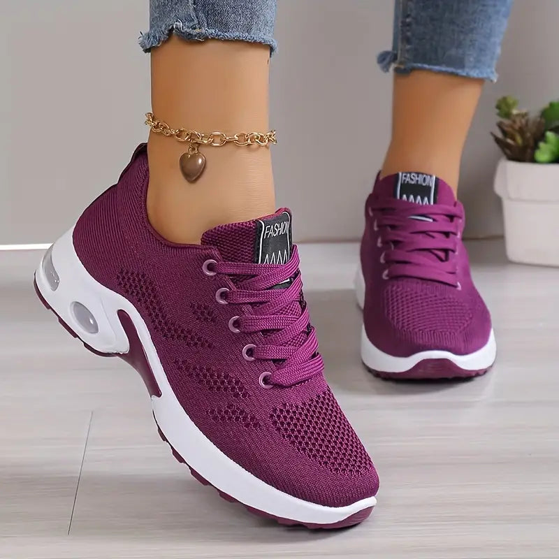 Orthopaedic Knit Sneakers for Women, Breathable Flyknit Trainers with Arch Support