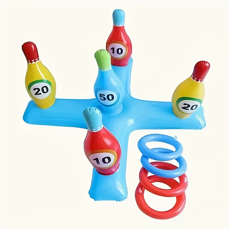 Inflatable water bowling set