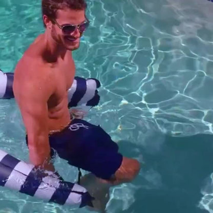 Inflatable Pool Raft – Durable Striped Swim Float