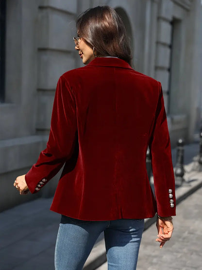 Women's Single-Button Blazer – Notch-Lapel Tailored Jacket
